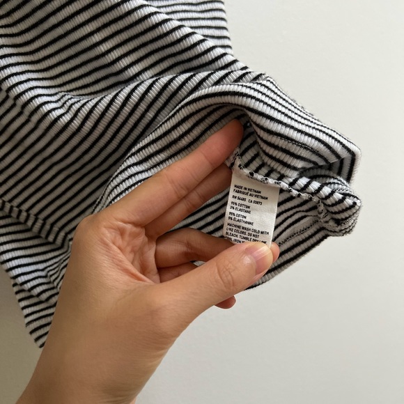 American Eagle Striped Ribbed Crop Tank Top S - Picture 3 of 4